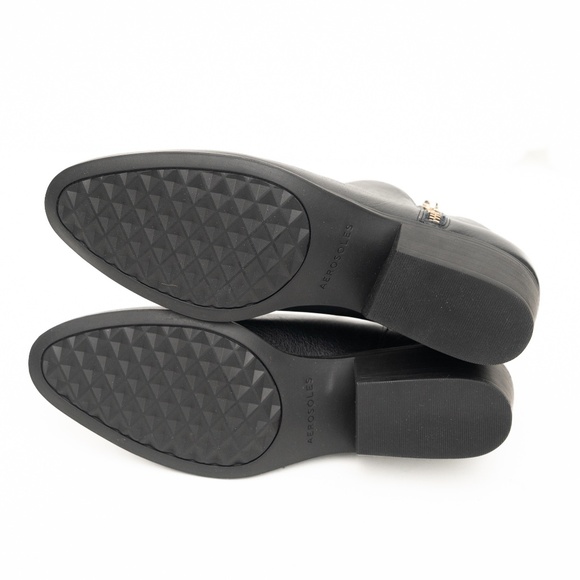 Aerosoles Collaroy Black Leather Ankle Booties Size 10M - Picture 11 of 12
